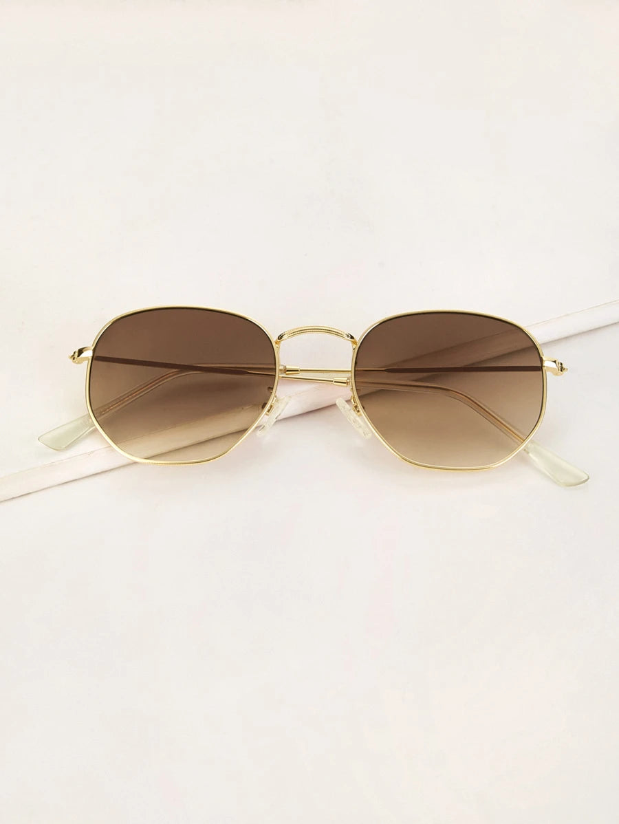 Gafas de sol de marco metálico cuadrado extra grande