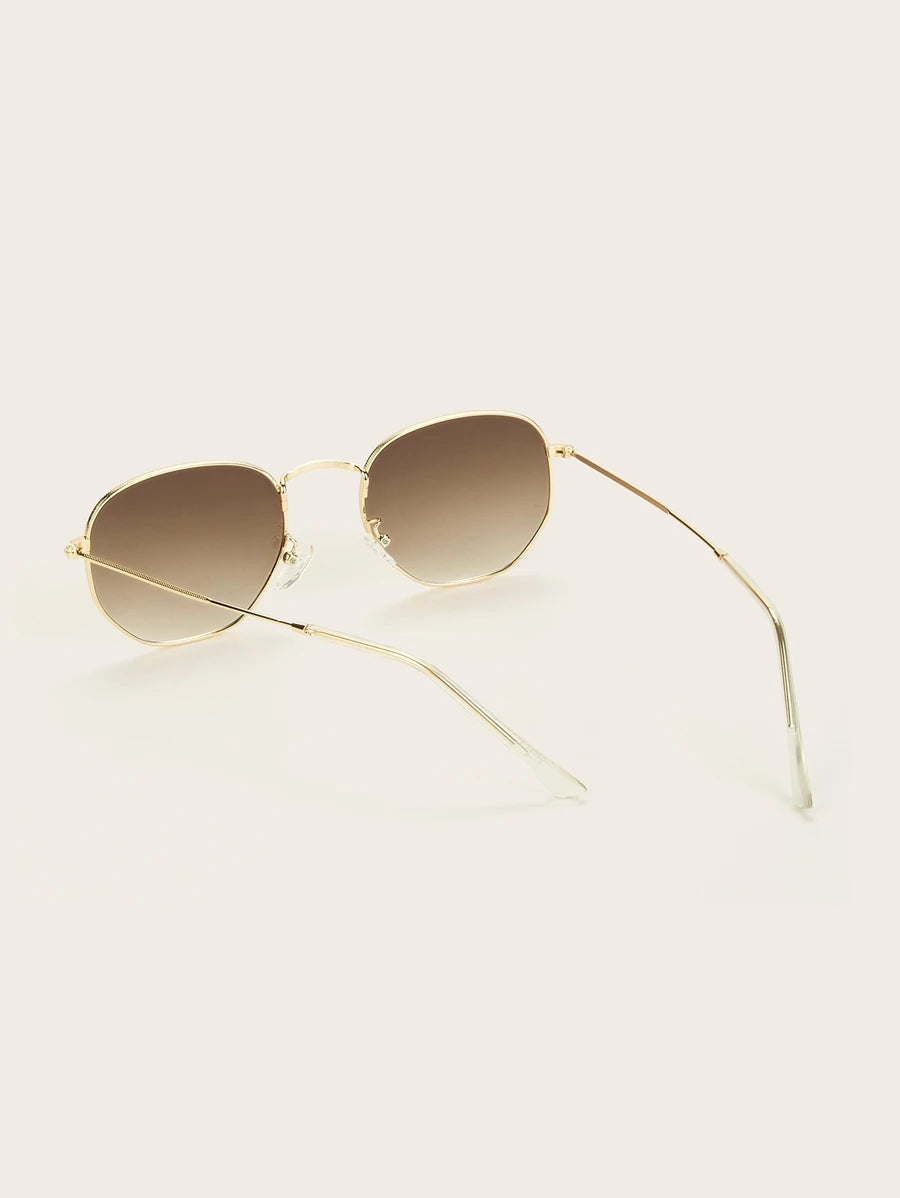 Gafas de sol de marco metálico cuadrado extra grande