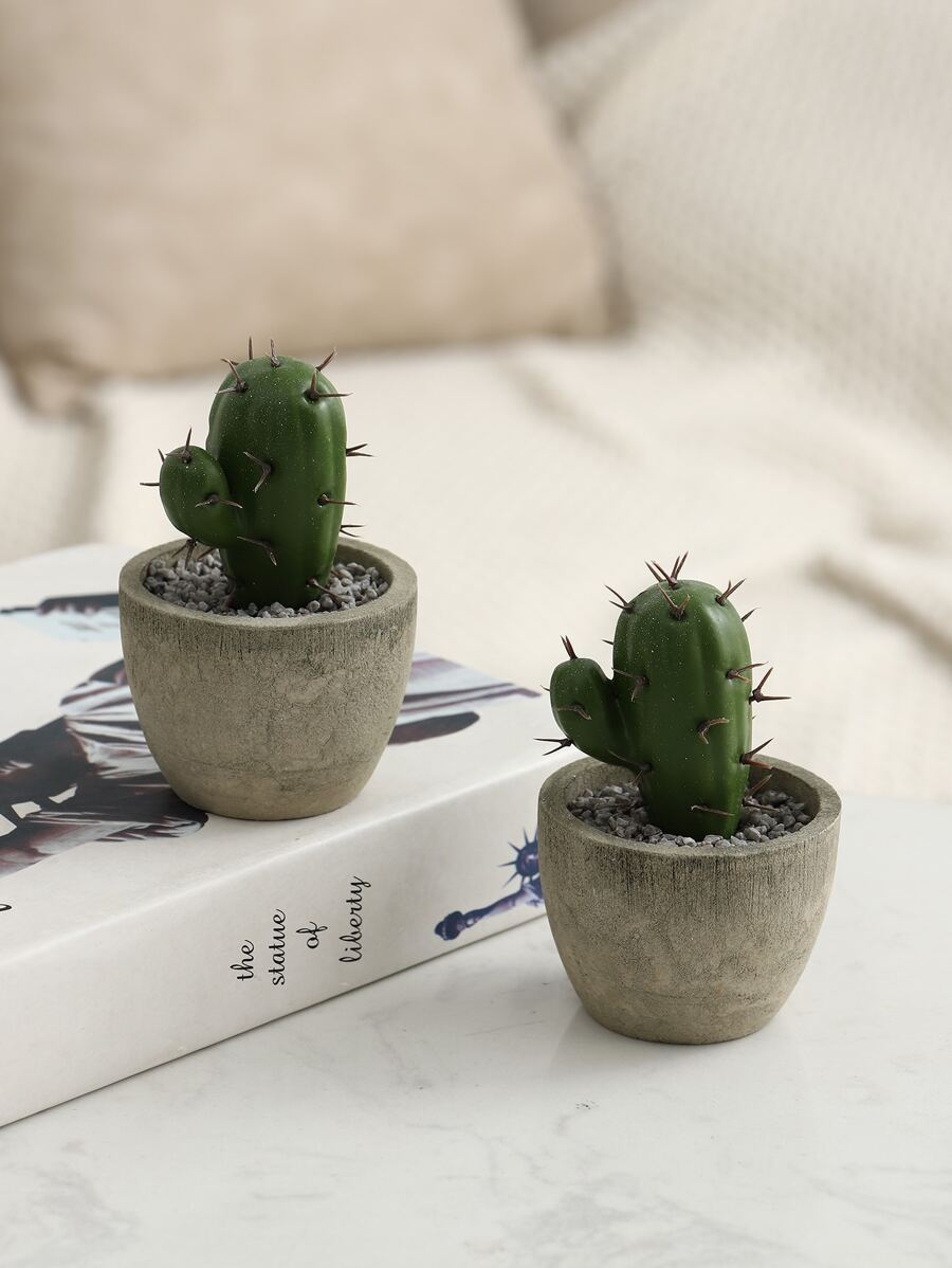 Plantas suculentas artificiales con maceta