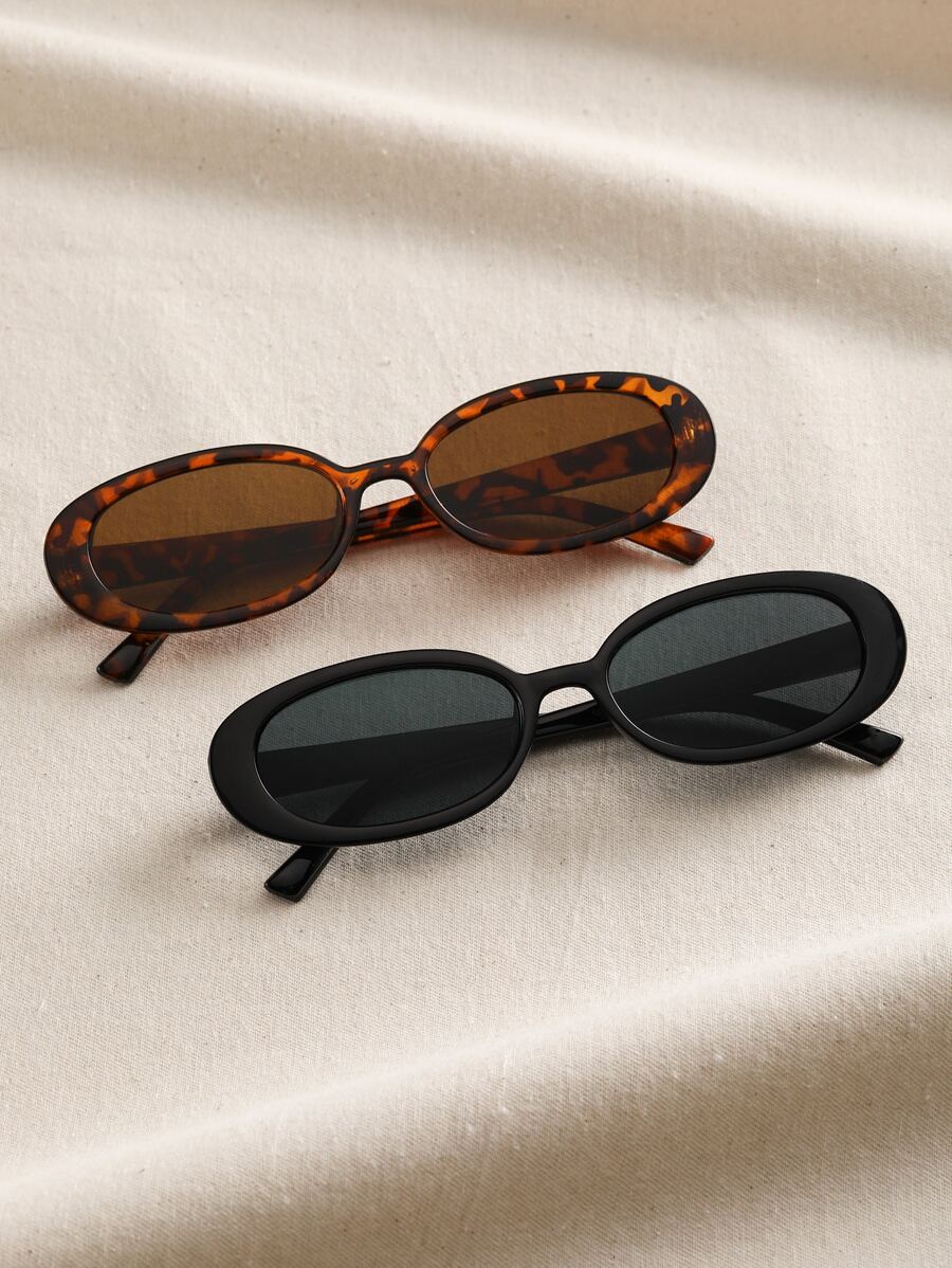 gafas con estampado de leopardo y marcos geométricos multicolor