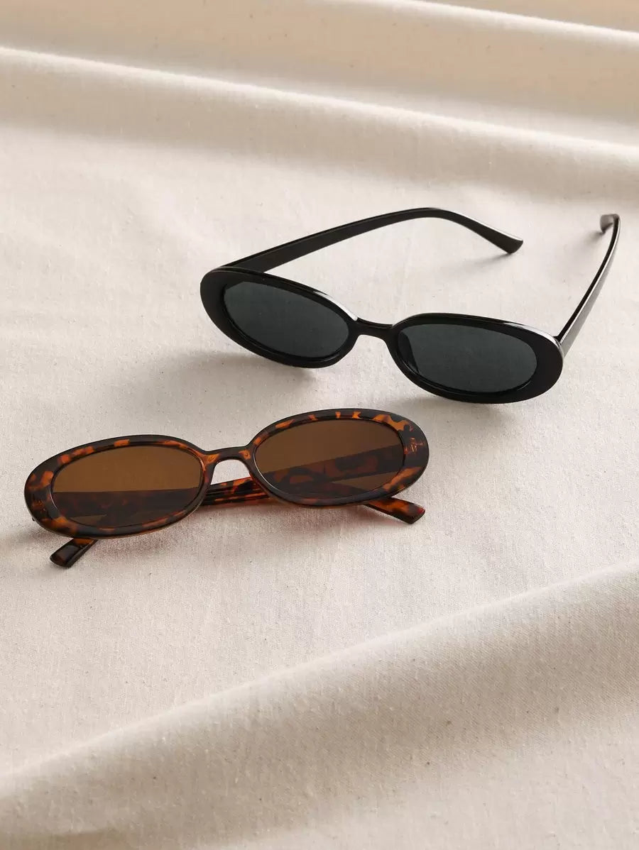 gafas con estampado de leopardo y marcos geométricos multicolor