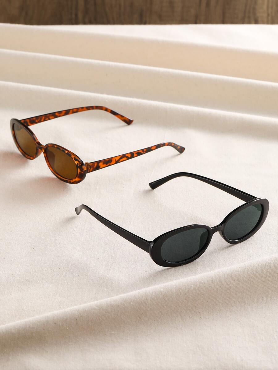 gafas con estampado de leopardo y marcos geométricos multicolor