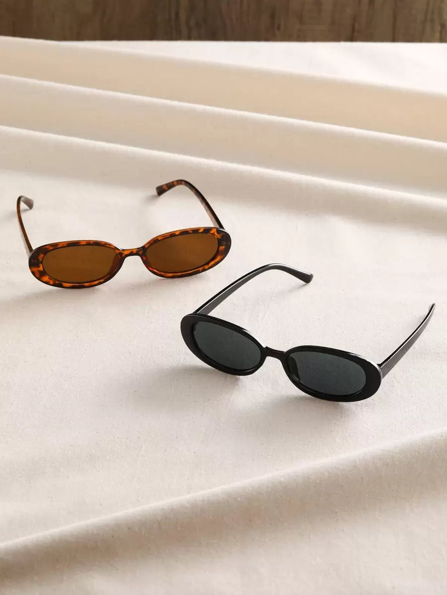 gafas con estampado de leopardo y marcos geométricos multicolor