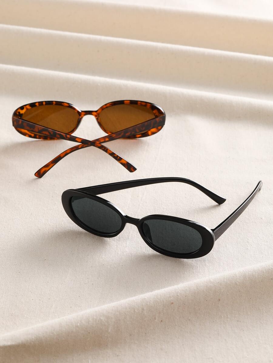 gafas con estampado de leopardo y marcos geométricos multicolor
