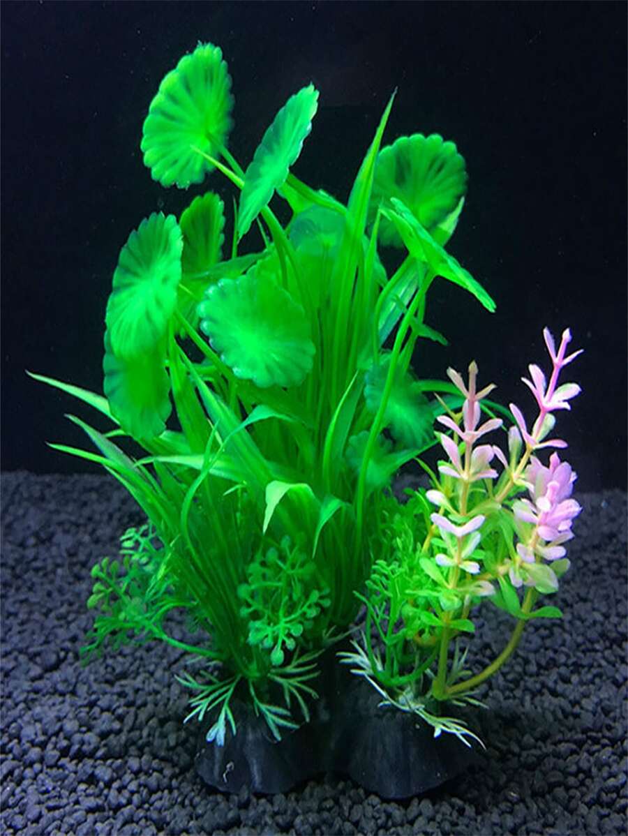 1 pieza Adorno artificial planta acuática pecera