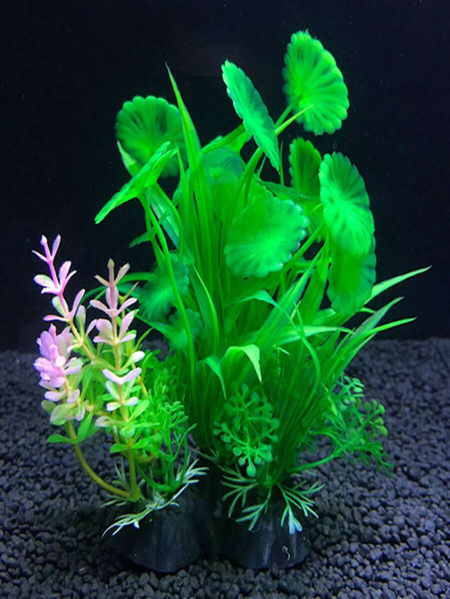 1 pieza Adorno artificial planta acuática pecera
