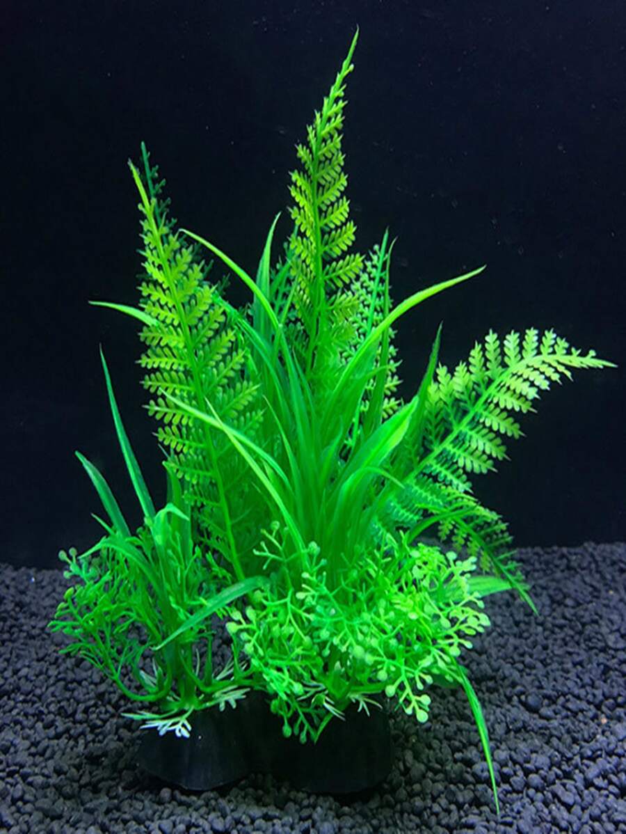 1 pieza Adorno artificial planta acuática pecera