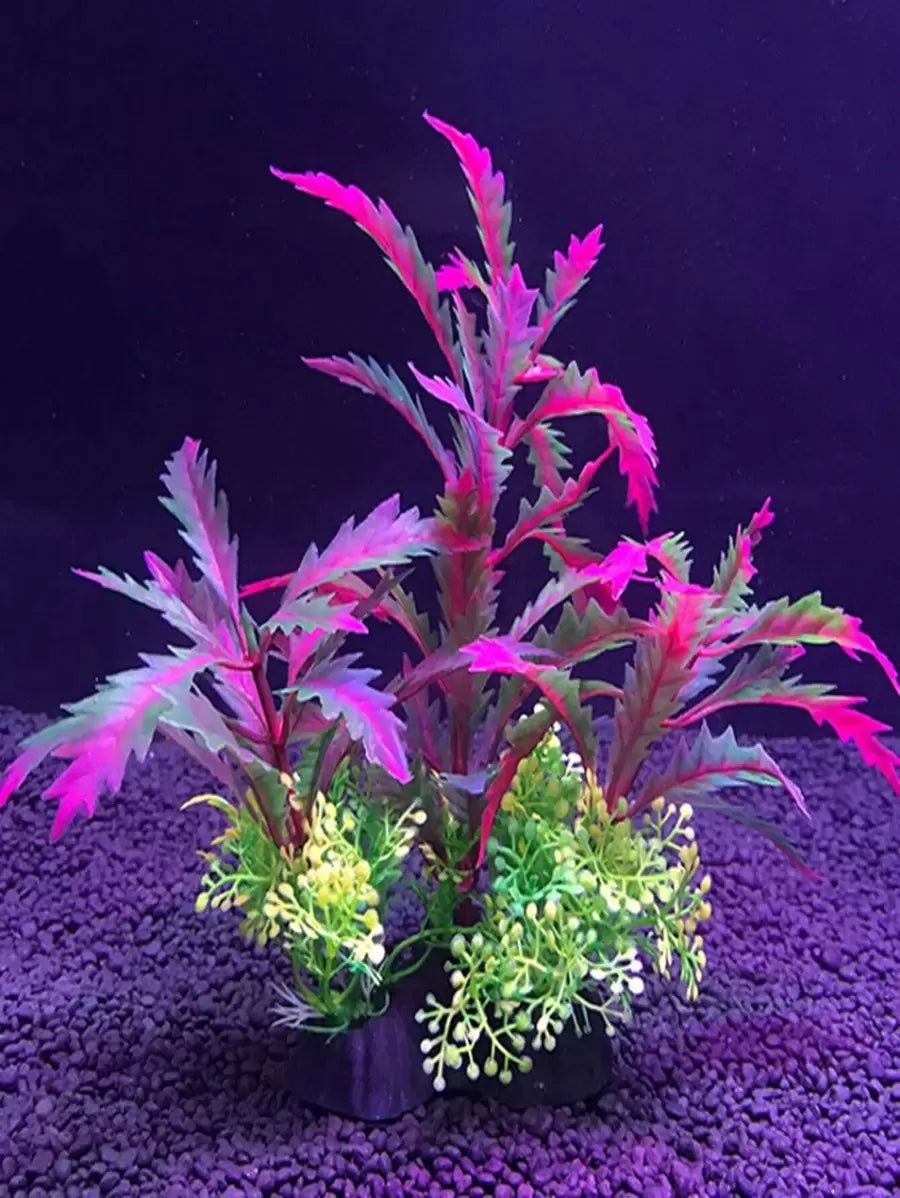 1 pieza Adorno artificial planta acuática pecera