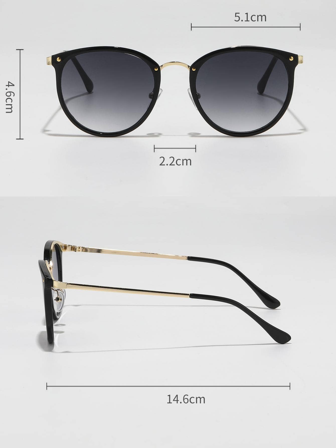 Gafas de sol con montura redonda elegantes
