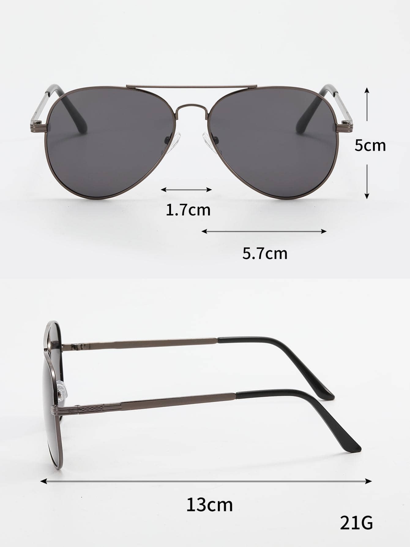 Gafas de moda de metal tipo piloto