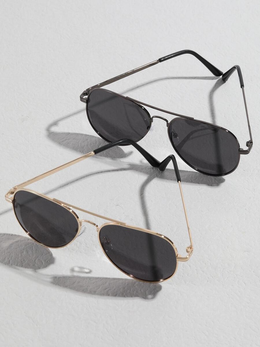 Gafas de moda de metal tipo piloto