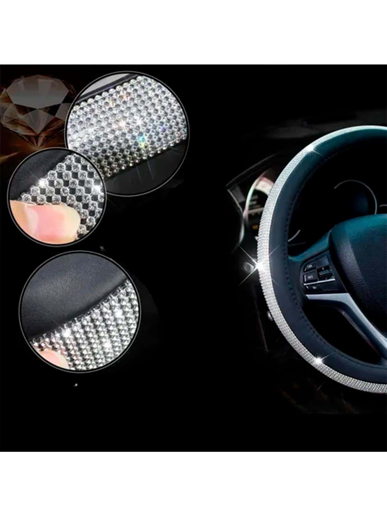 Protector funda cubre volante brillante diamante auto