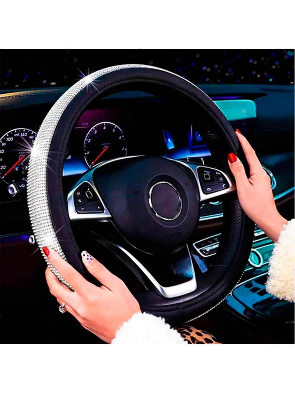 Protector funda cubre volante brillante diamante auto