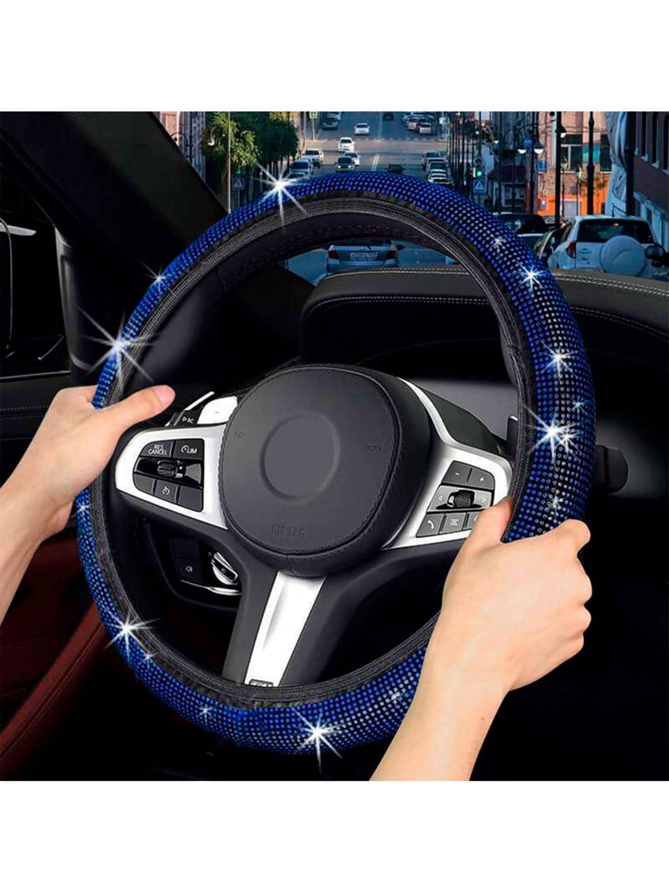 Protector funda cubre volante brillante diamante auto
