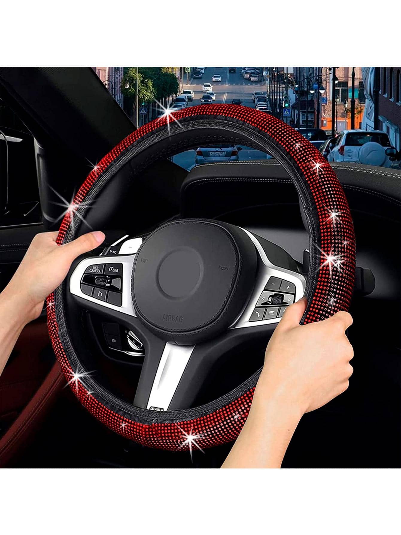 Protector funda cubre volante brillante diamante auto
