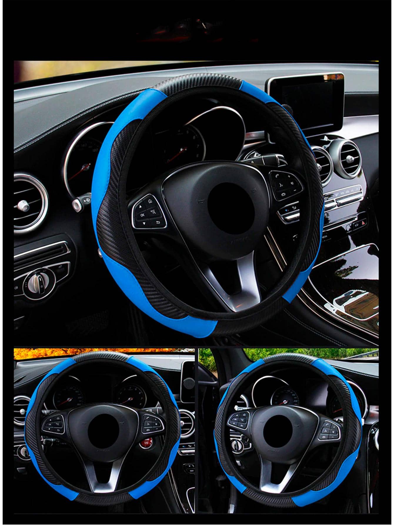 Funda protectora antideslizante para volante de automóvil