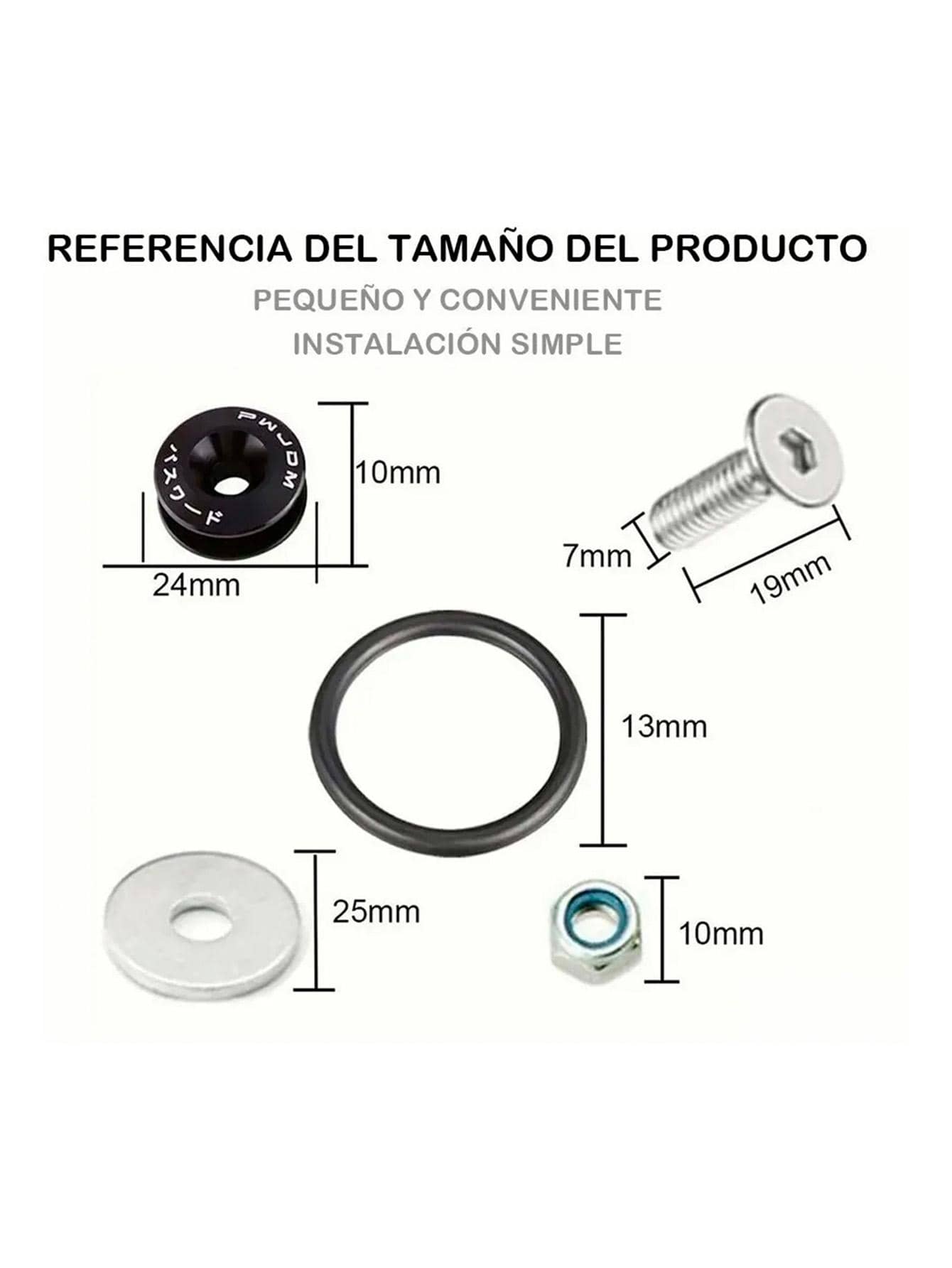 Sujetadores Facia Plano Tornillo JDM