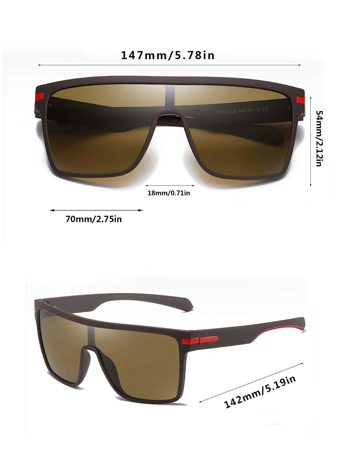 gafas de moda con marco envolvente gris