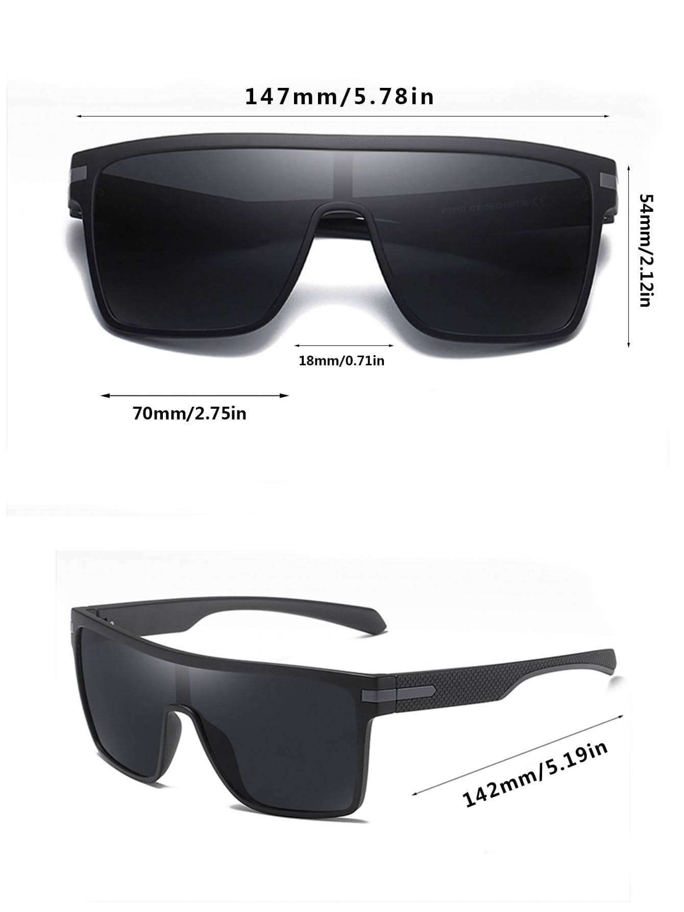 gafas de moda con marco envolvente gris
