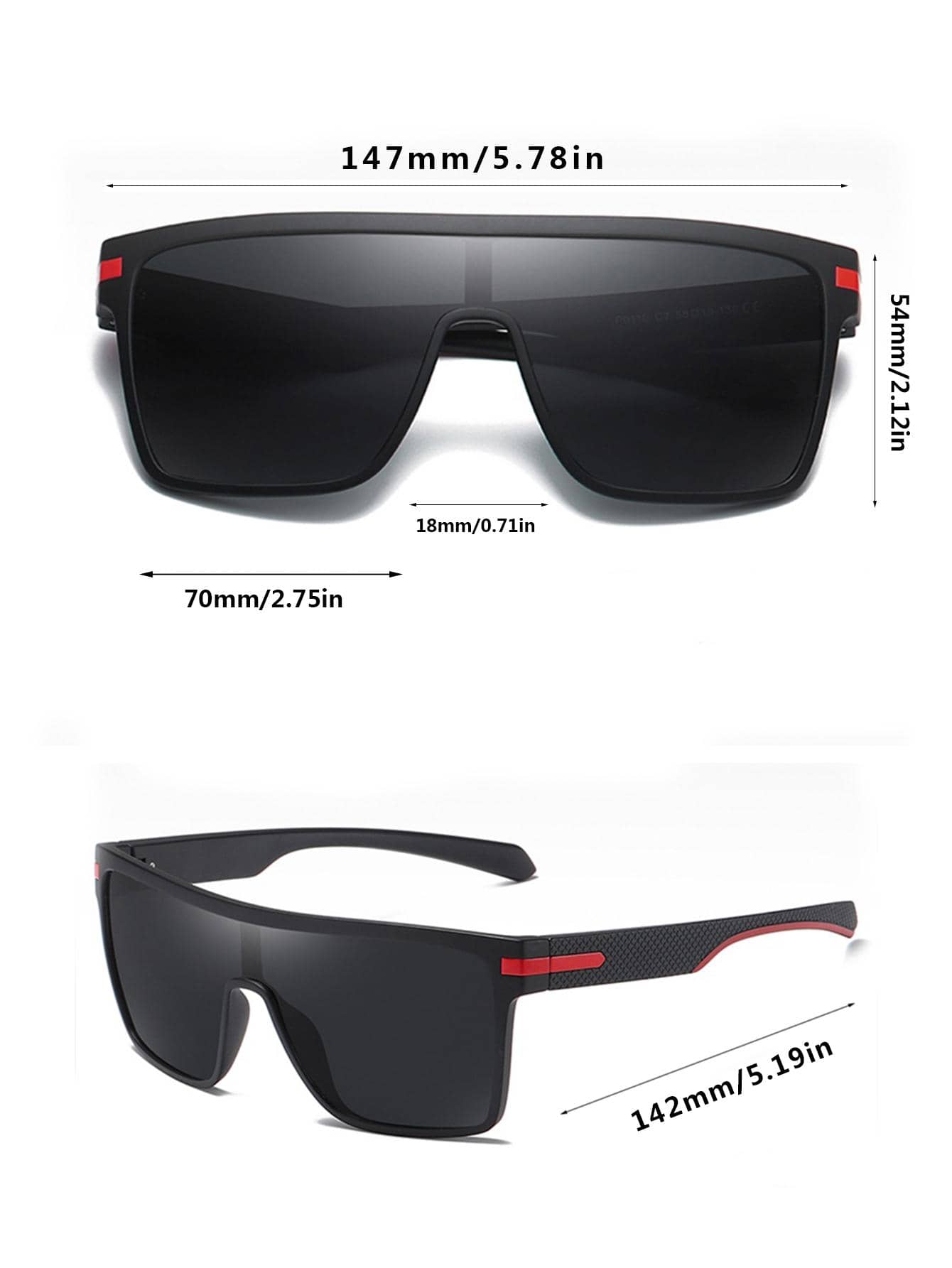 gafas de moda con marco envolvente gris