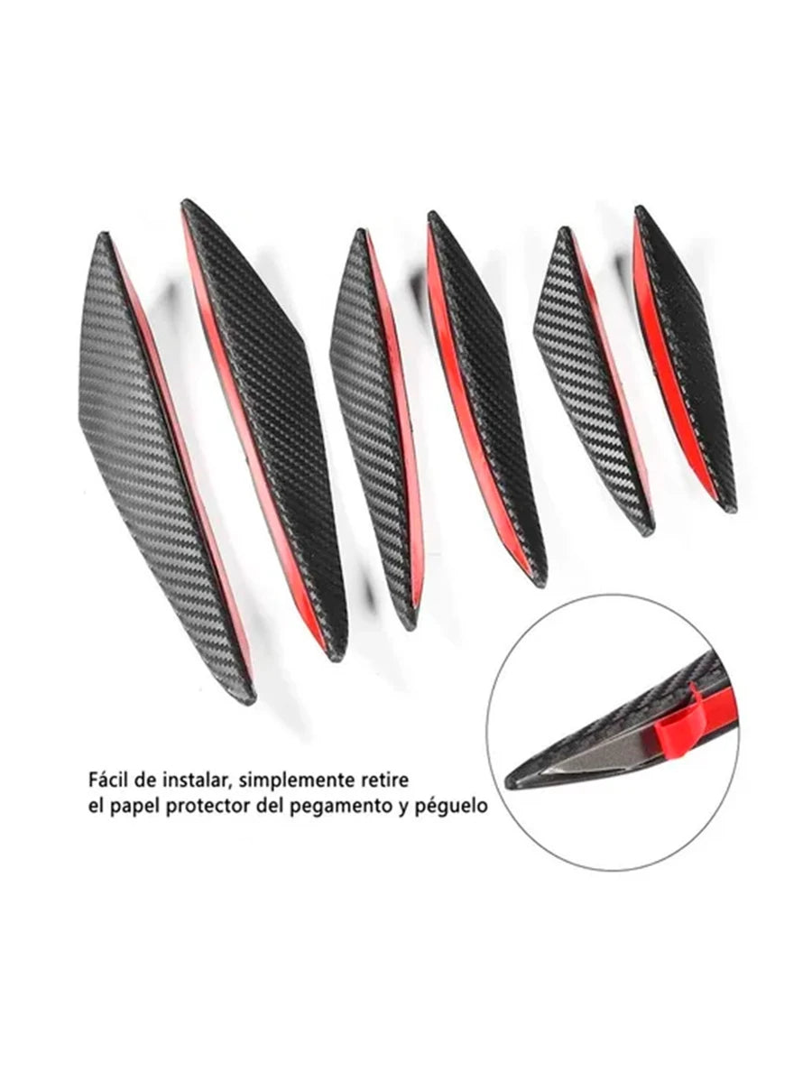 Aletillas Facia Canards Spoiler Bumper Universal 6 Piezas