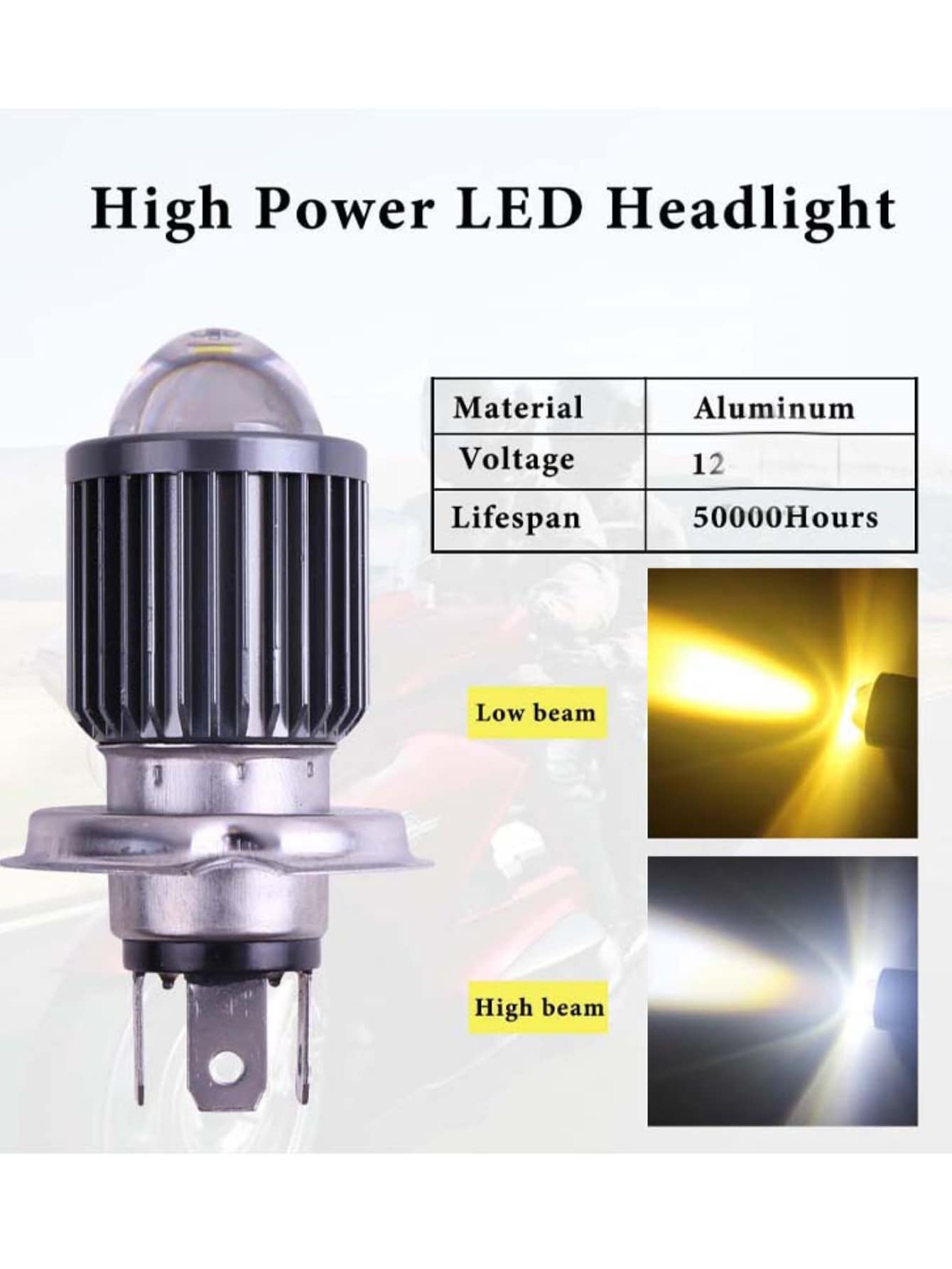 Foco LED luz delantera alta/baja para motocicleta