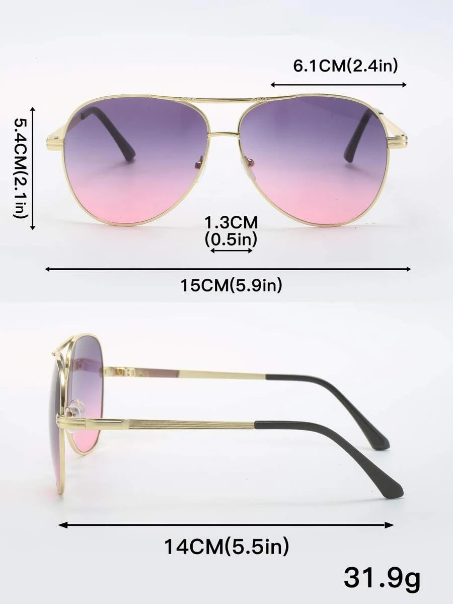 gafas de mujer con montura metálica ovalada y doble puente