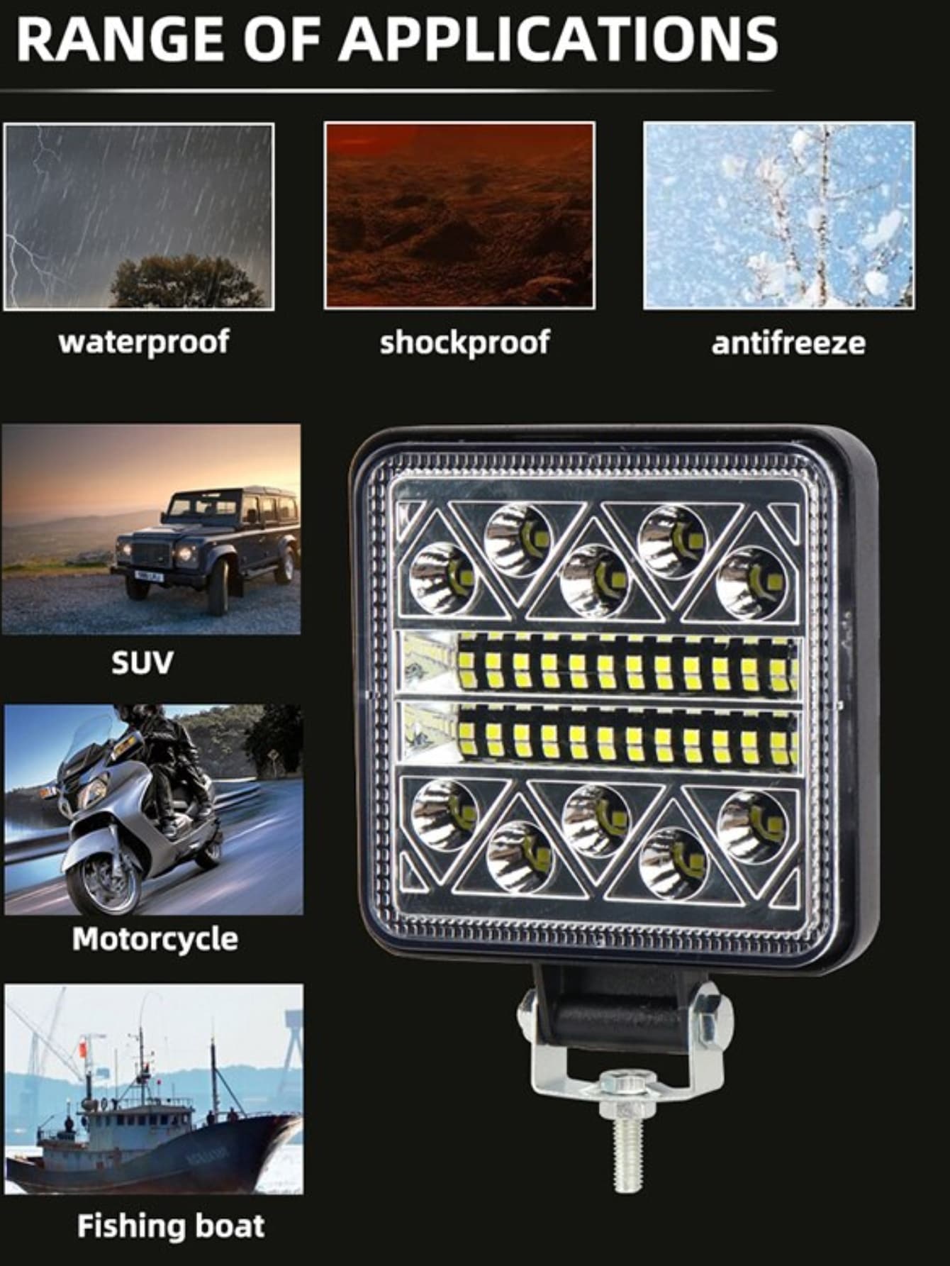 Faros 34 LED antiniebla para coche o moto universales