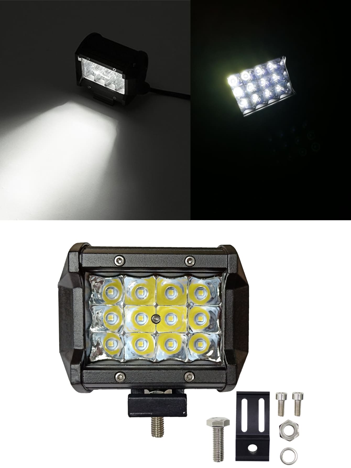 Faros Led cuadrados auxiliares para coche universales