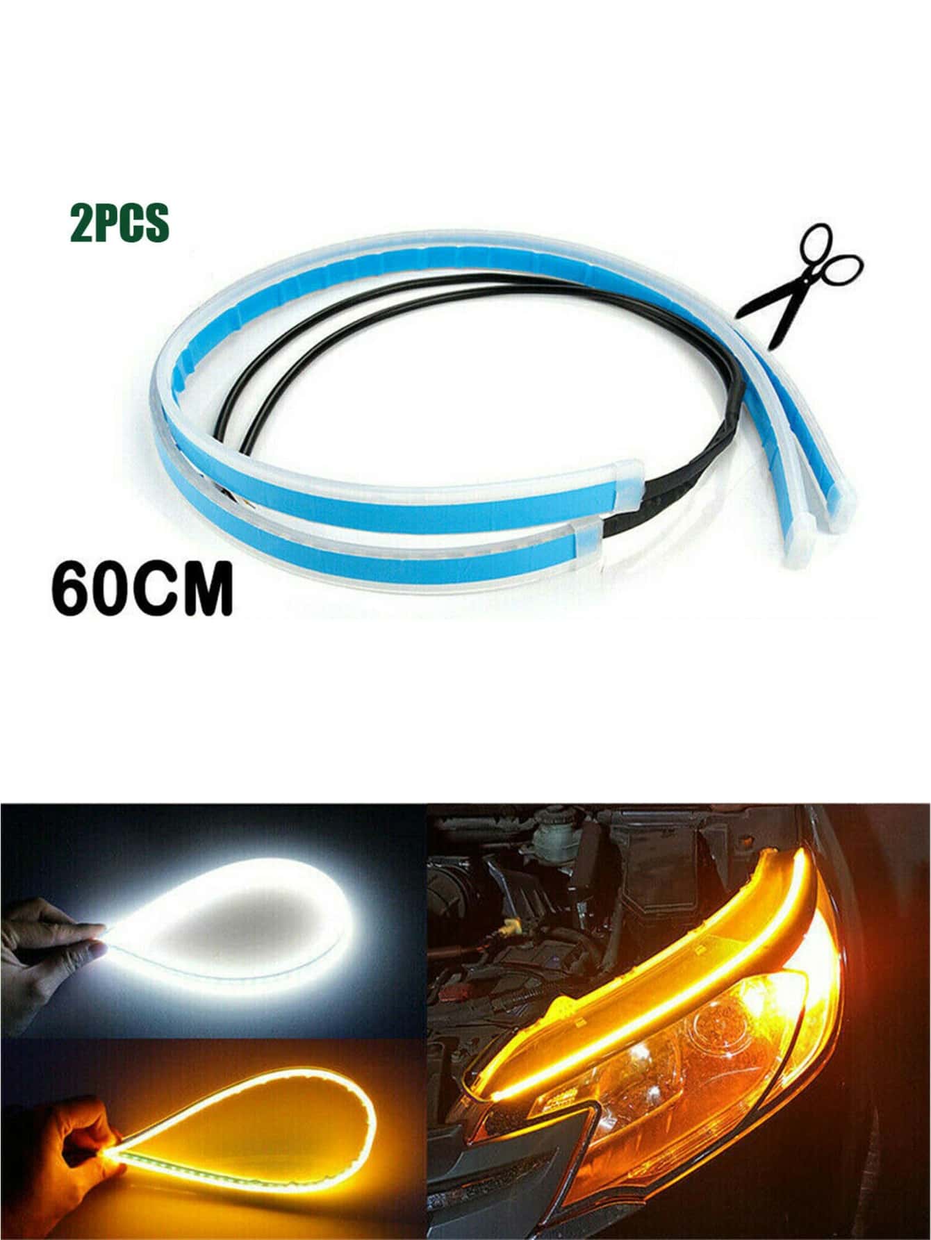 Tiras de LED DRL para faros delanteros para coche moto