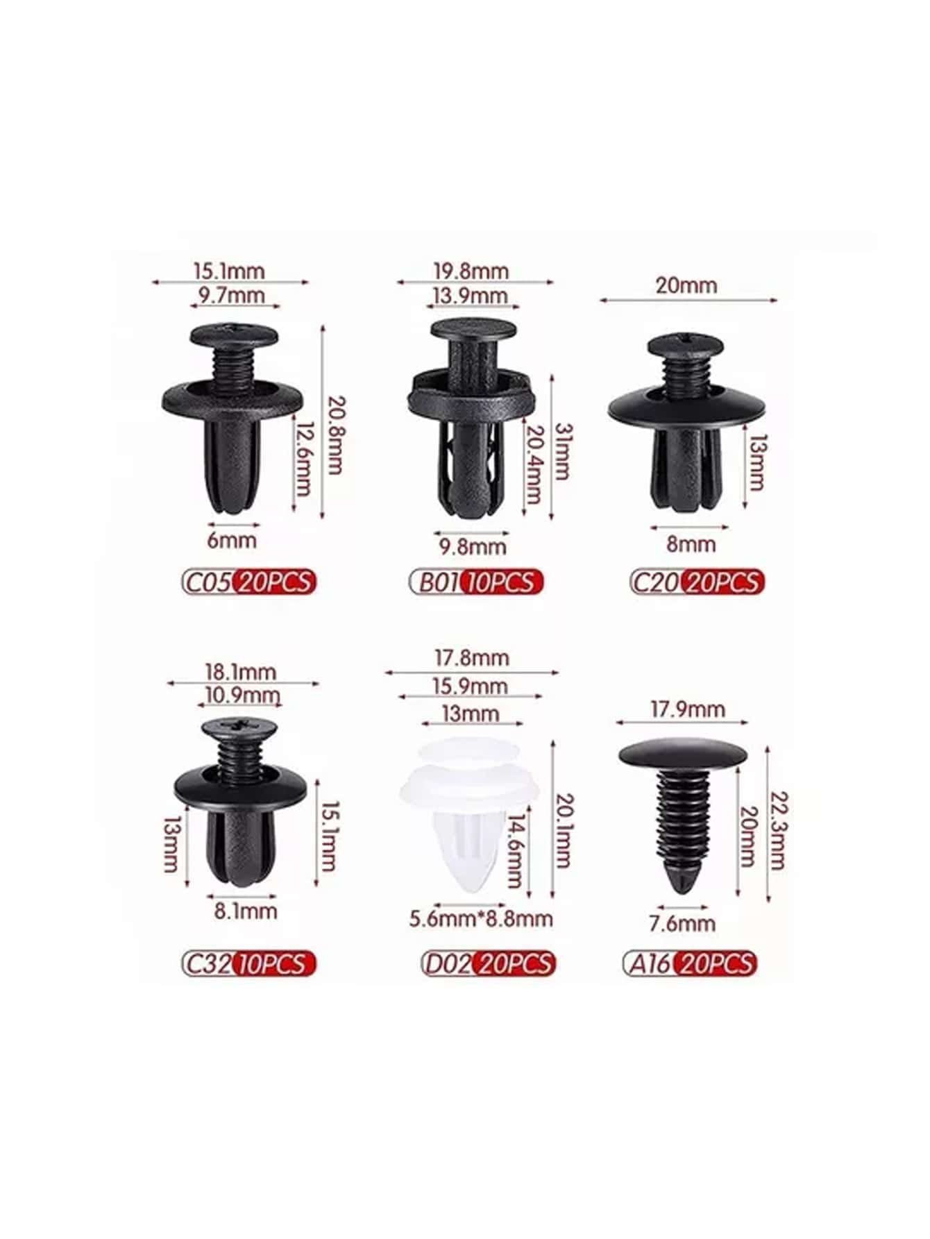 Grapa Kit Automotriz Universal Surtido Estuche 100 Pzs