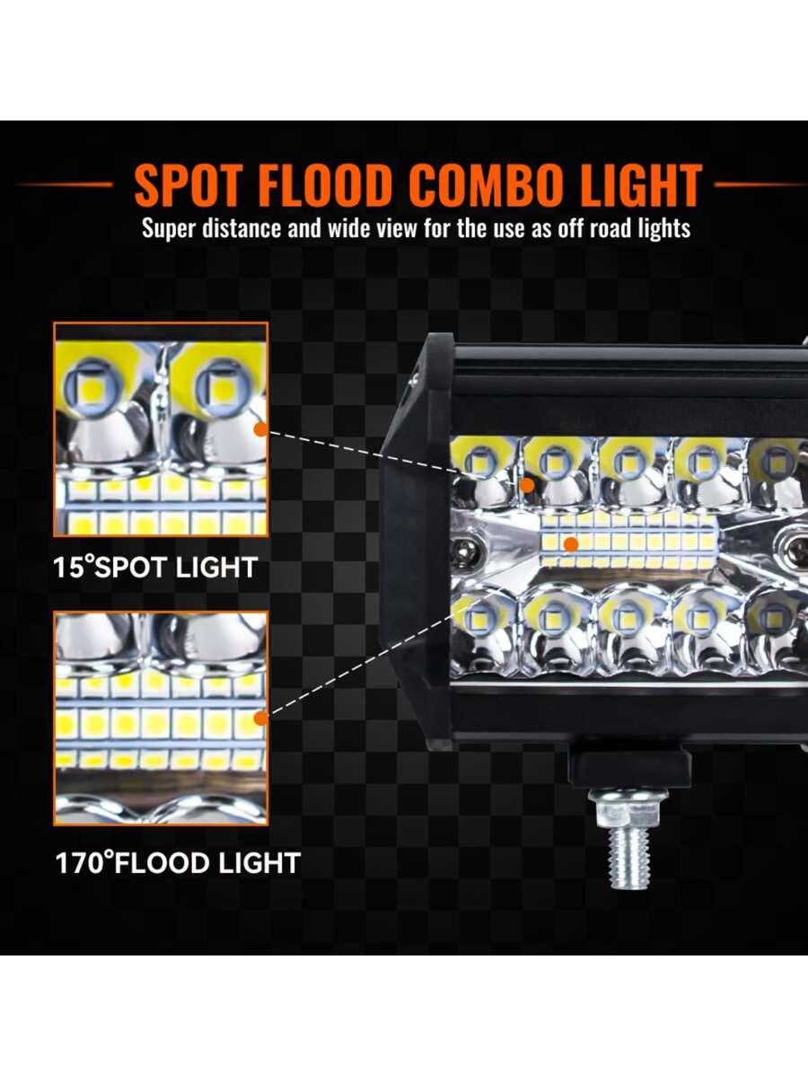 Set Faros auxiliares cuadrados de luz para coche moto universales