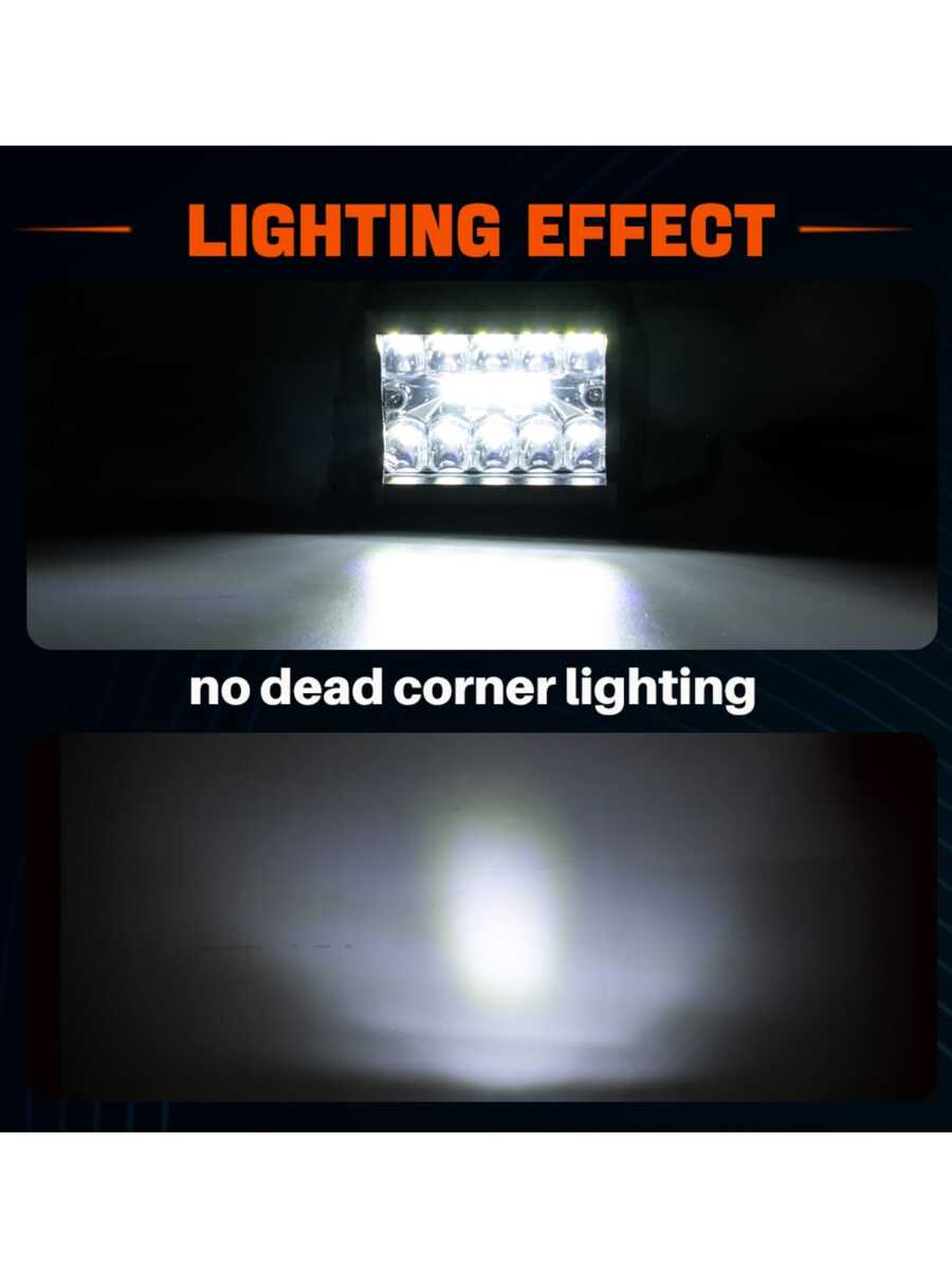 Set Faros auxiliares cuadrados de luz para coche moto universales