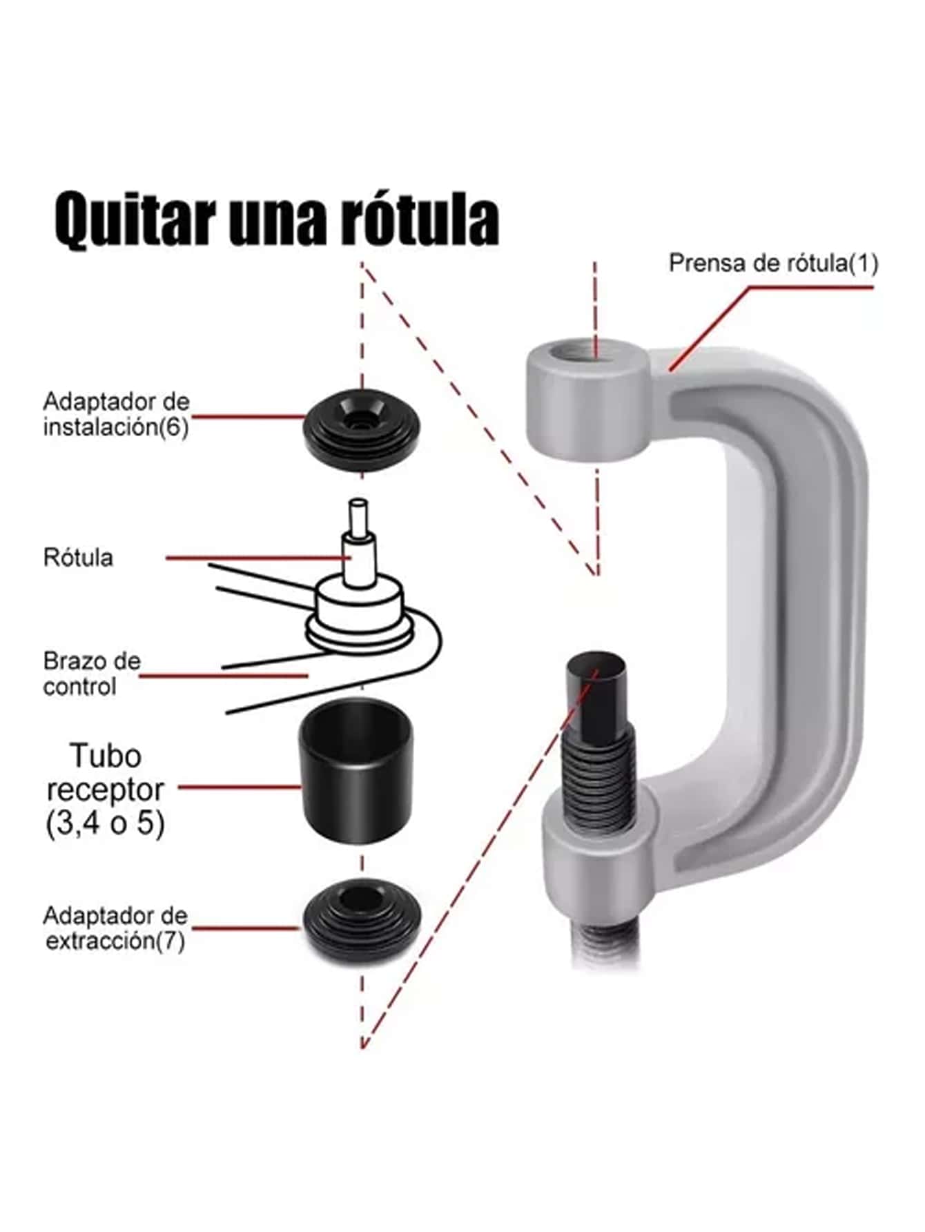Prensa Rotula  Kit 4 En 1 Instalador Montar Desmontar 2wd 4wd