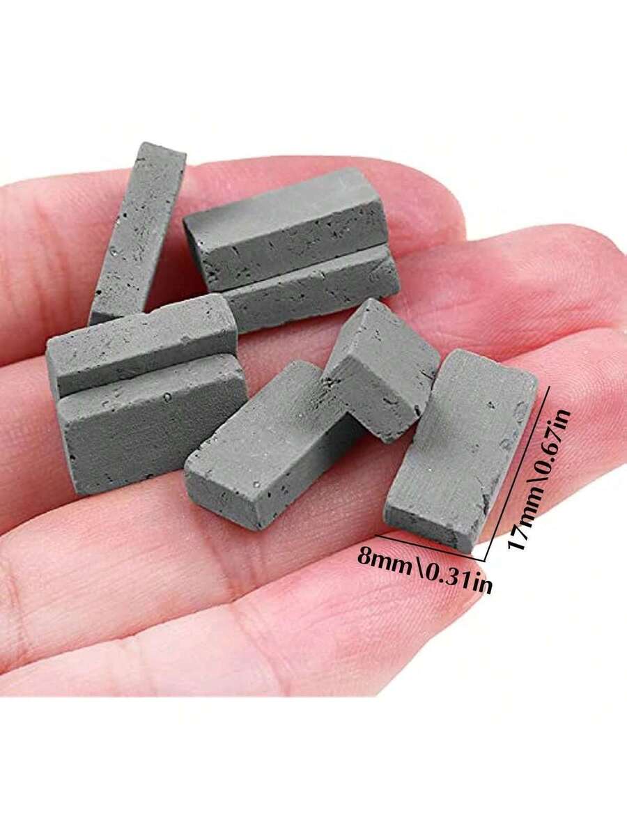 50 piezas Ladrillos grises en miniatura