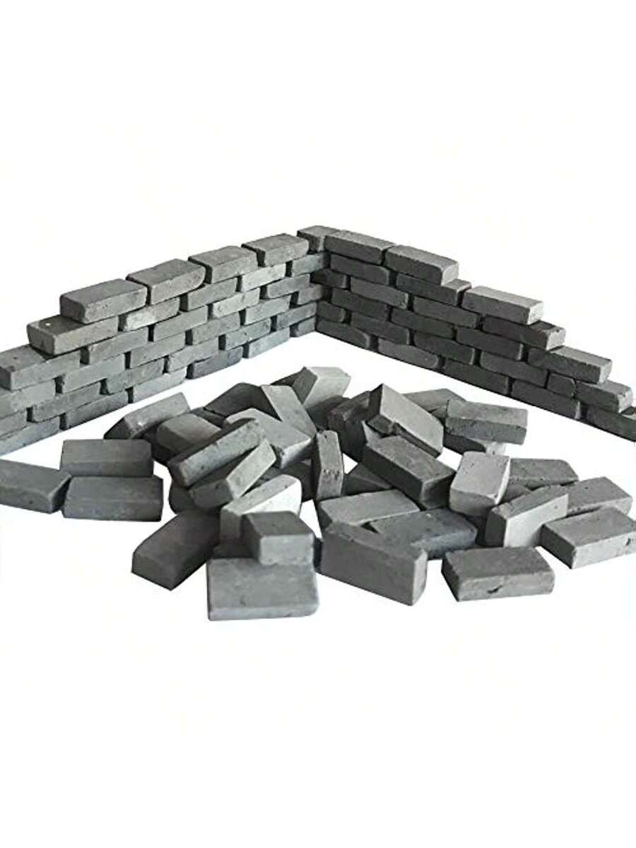 50 piezas Ladrillos grises en miniatura