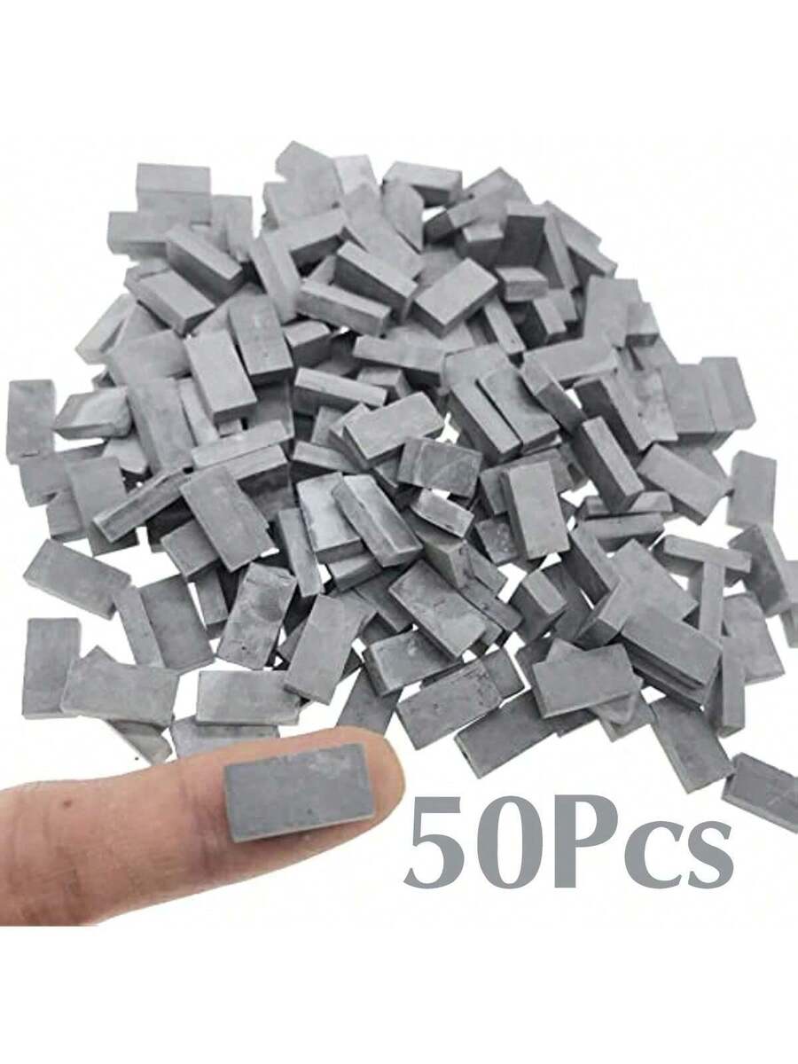 50 piezas Ladrillos grises en miniatura