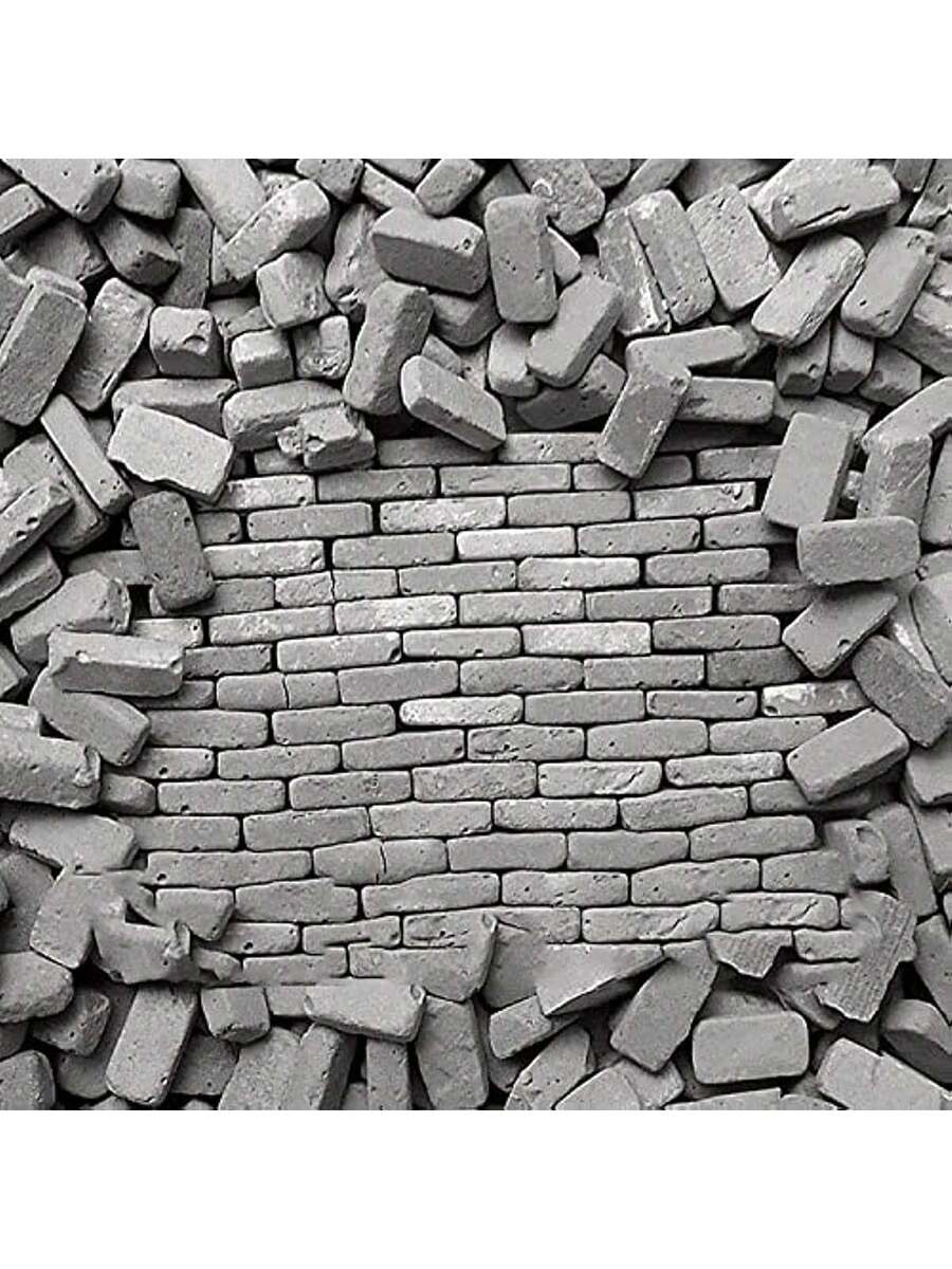 50 piezas Ladrillos grises en miniatura