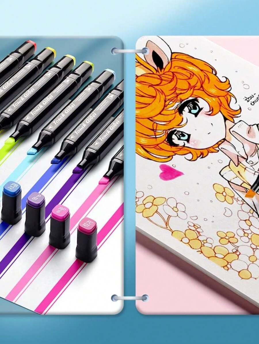 60 Colores Plumones Doble Punta Pincel