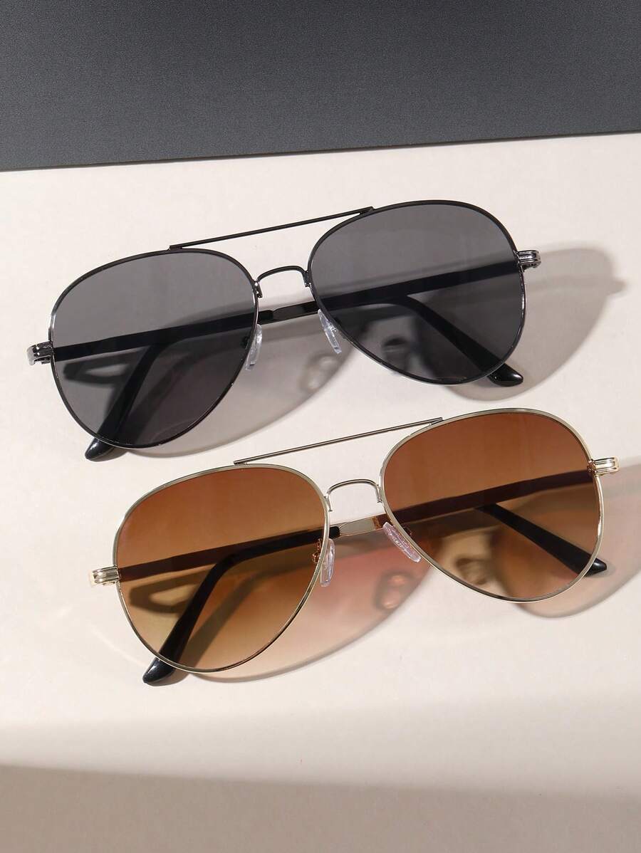 Gafas de estilo piloto de metal