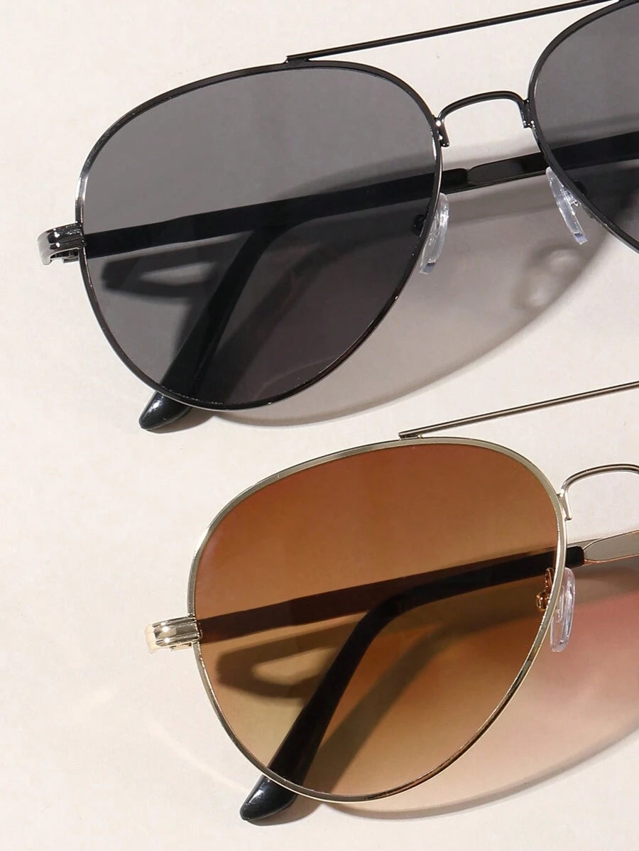 Gafas de estilo piloto de metal