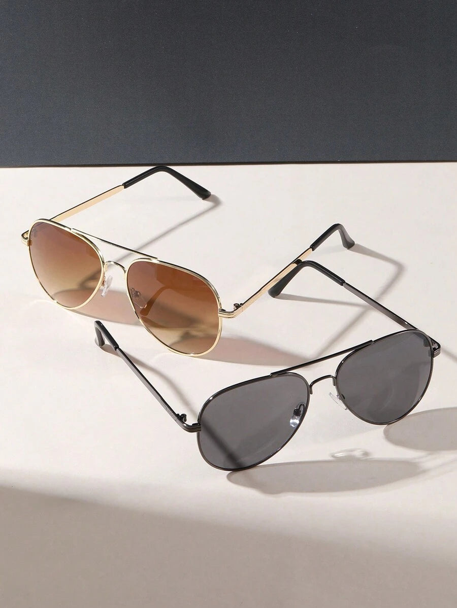 Gafas de moda de metal tipo piloto