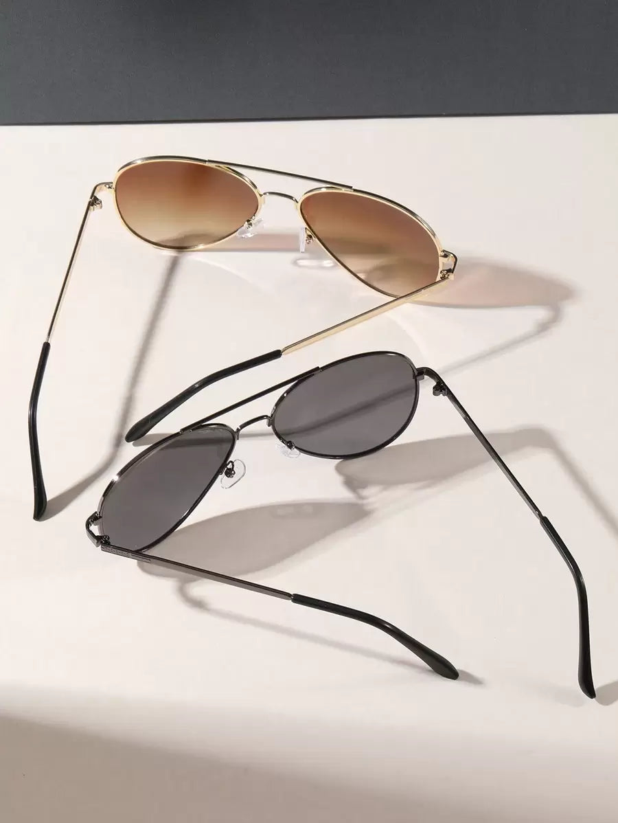 Gafas de moda de metal tipo piloto