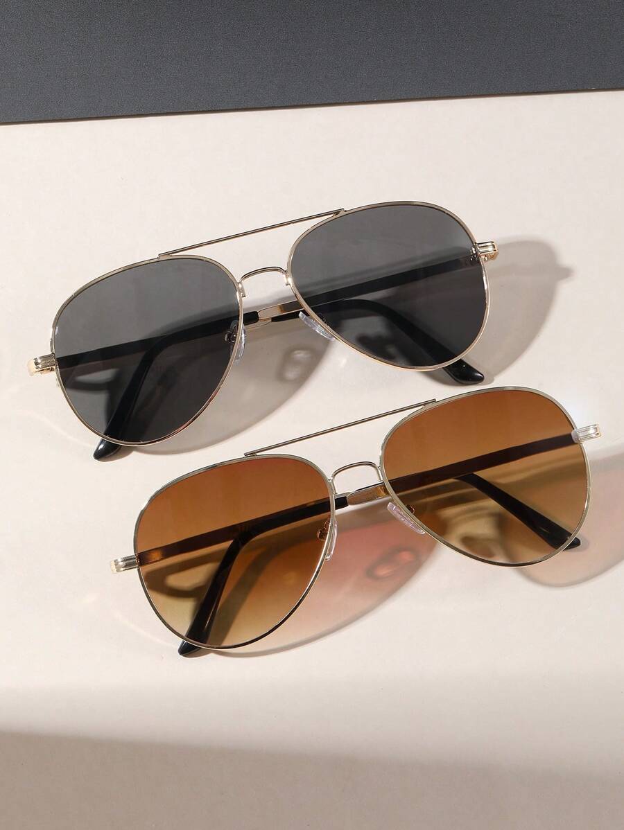 Gafas de moda de metal tipo piloto
