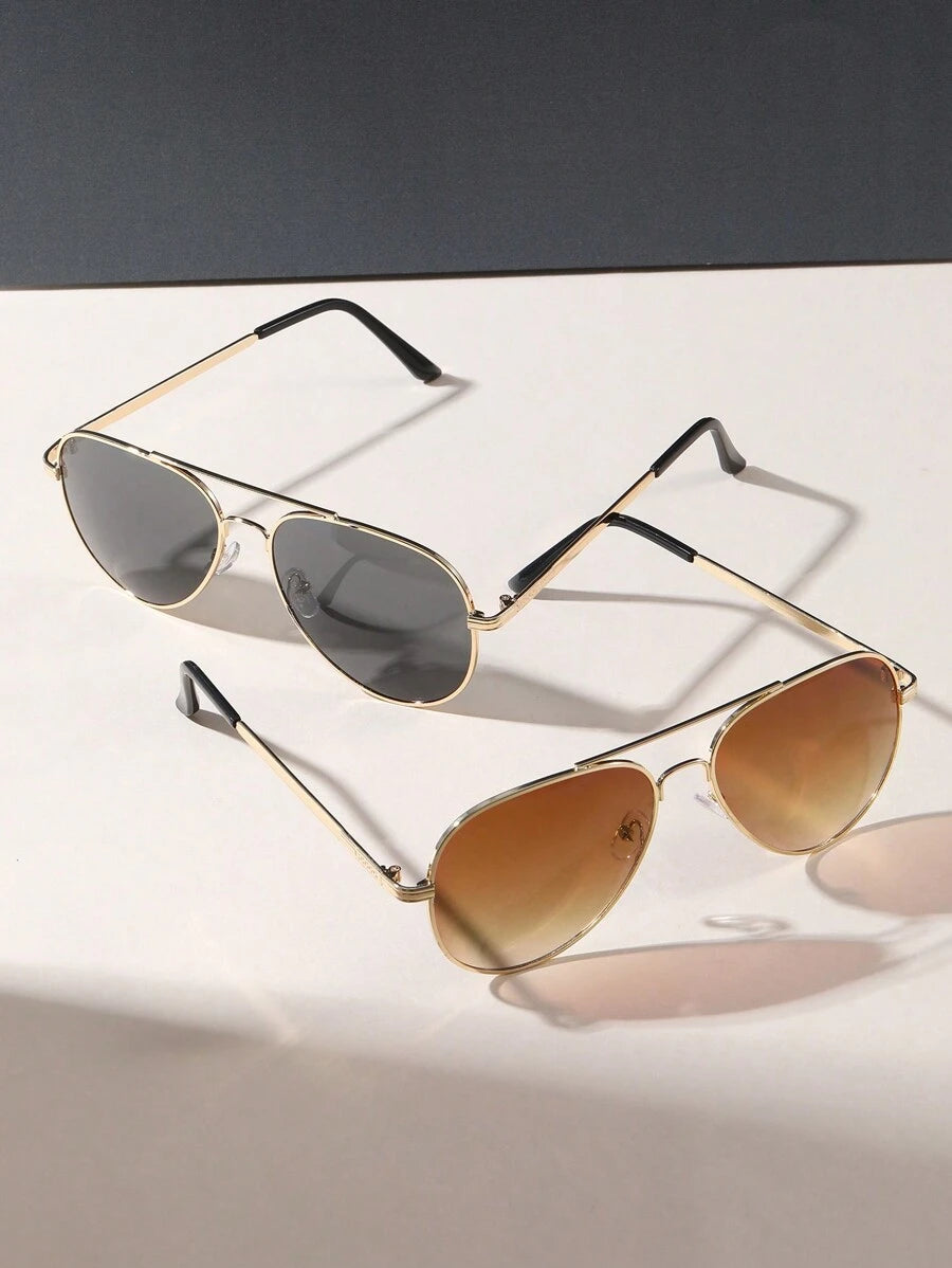 Gafas de estilo piloto de metal