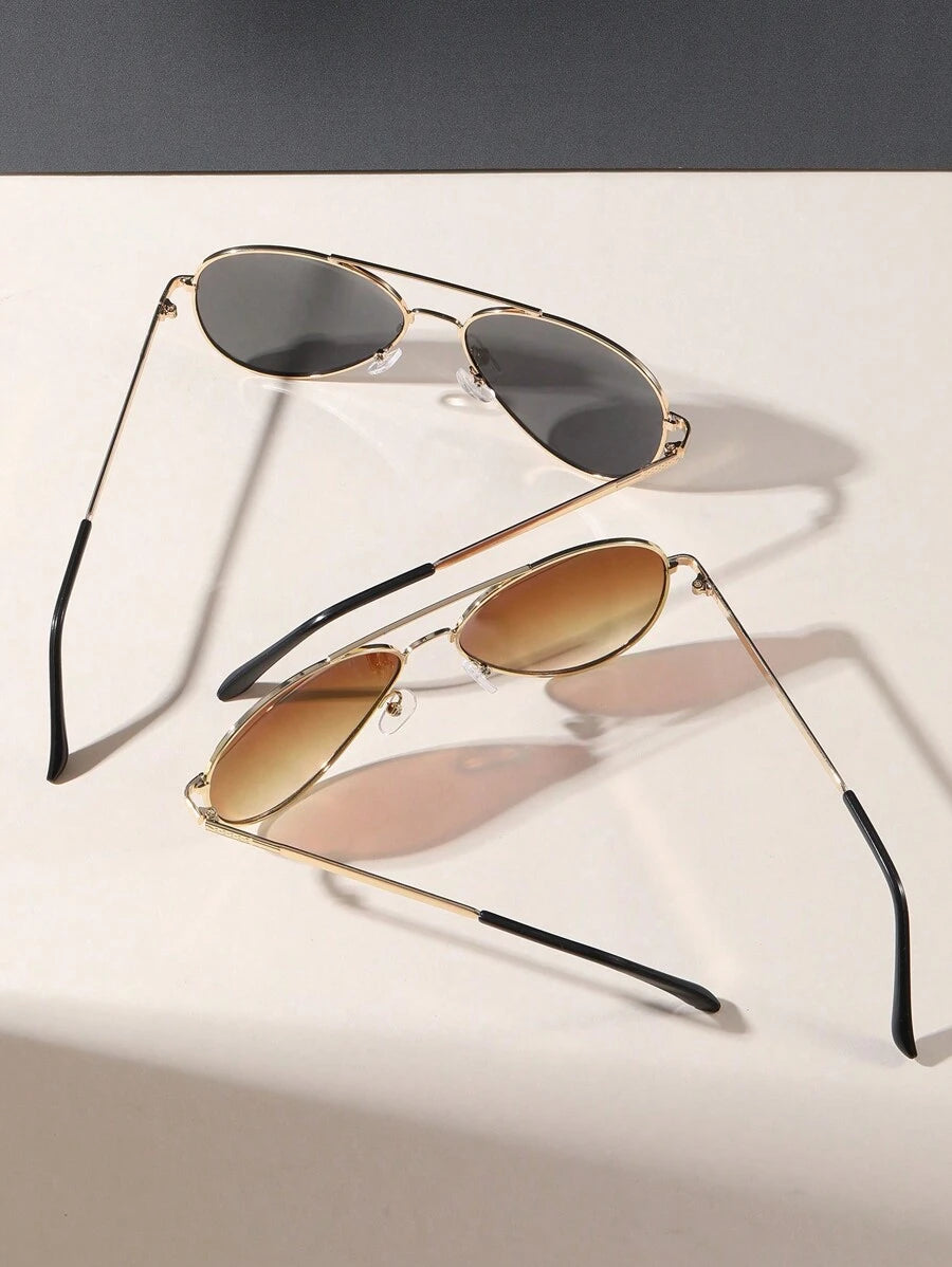 Gafas de estilo piloto de metal