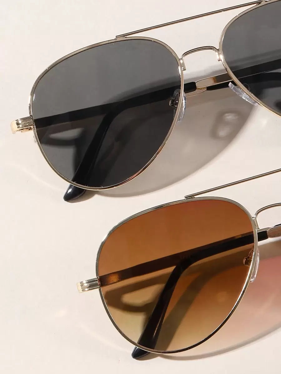 Gafas de estilo piloto de metal