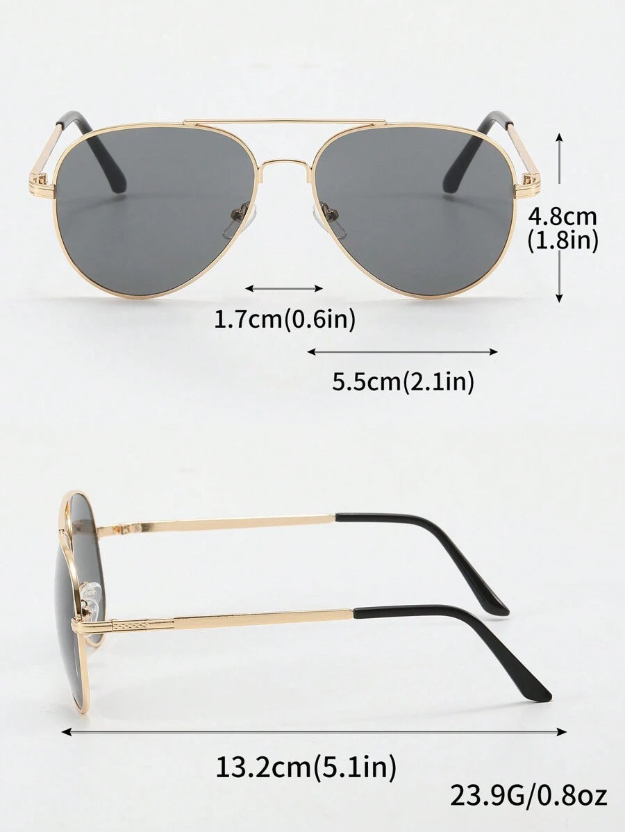 Gafas de moda de metal tipo piloto