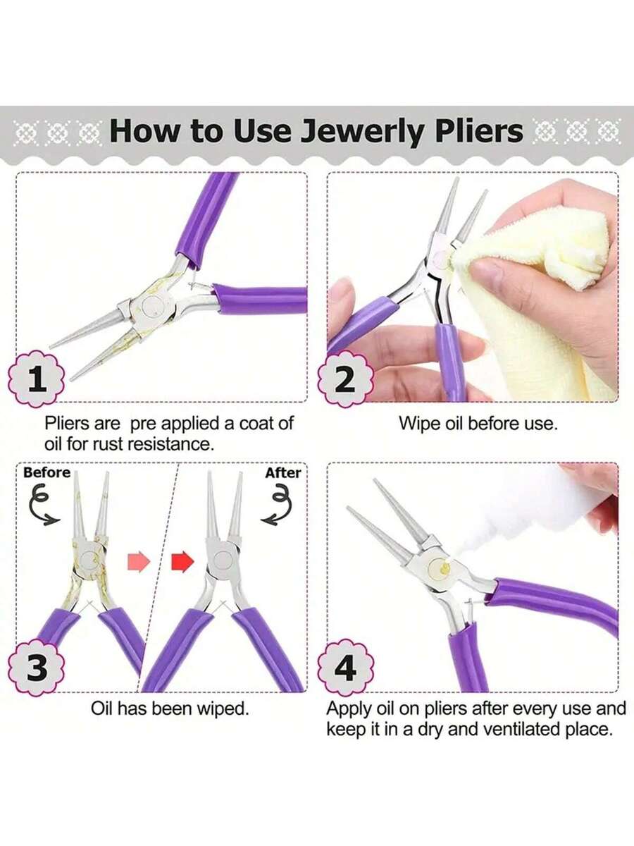 Set de 4 piezas de herramientas de alicates para joyería
