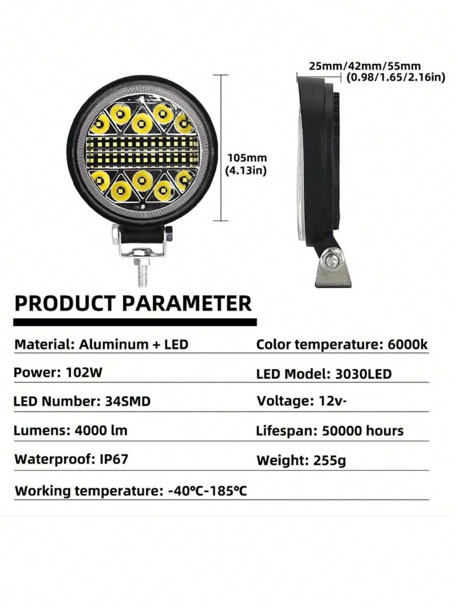 Faros auxiliares Redondos para coche moto
